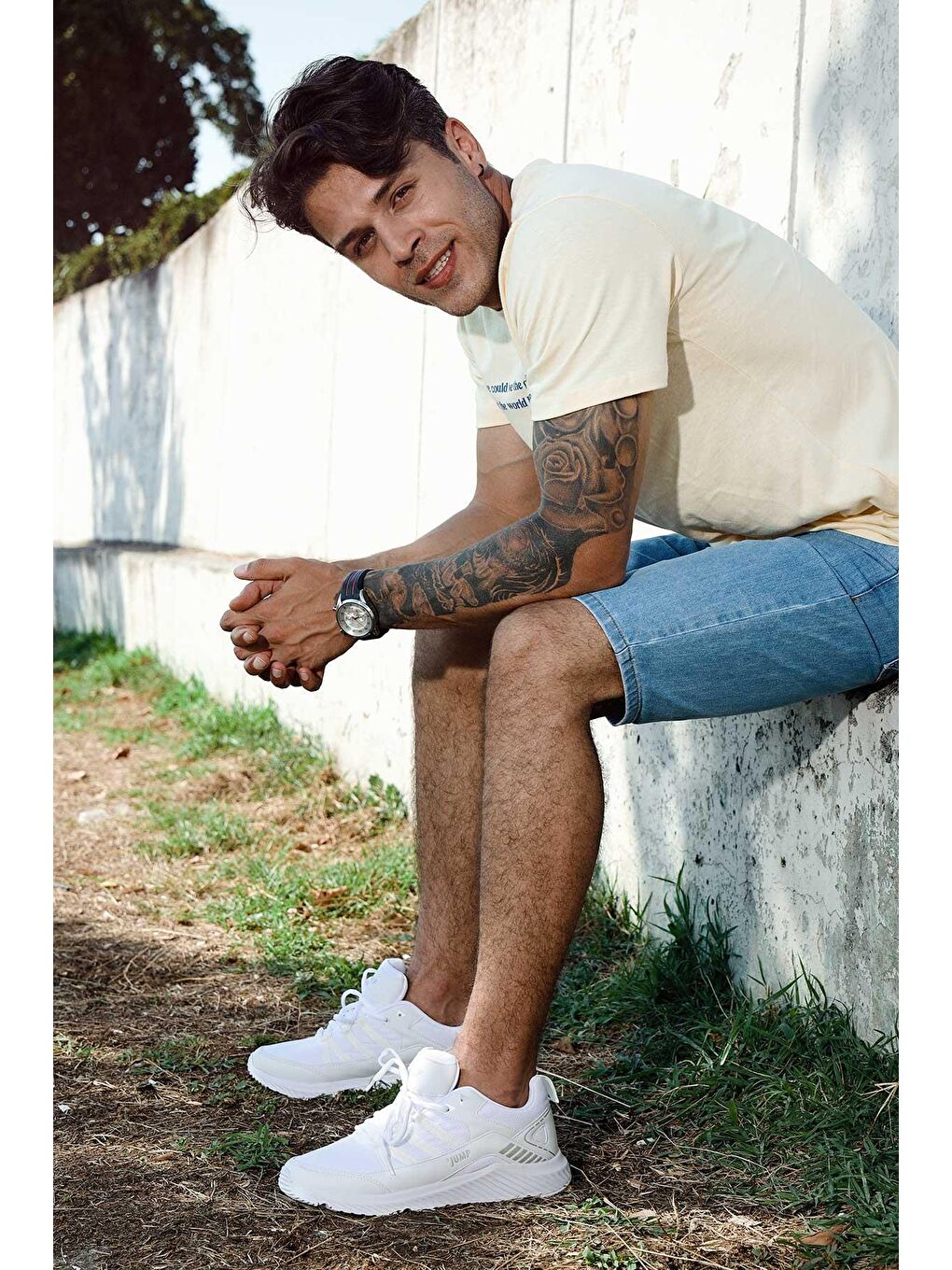 24865 Beyaz - Gümüş Rengi Erkek Sneaker Günlük Spor Ayakkabı-1