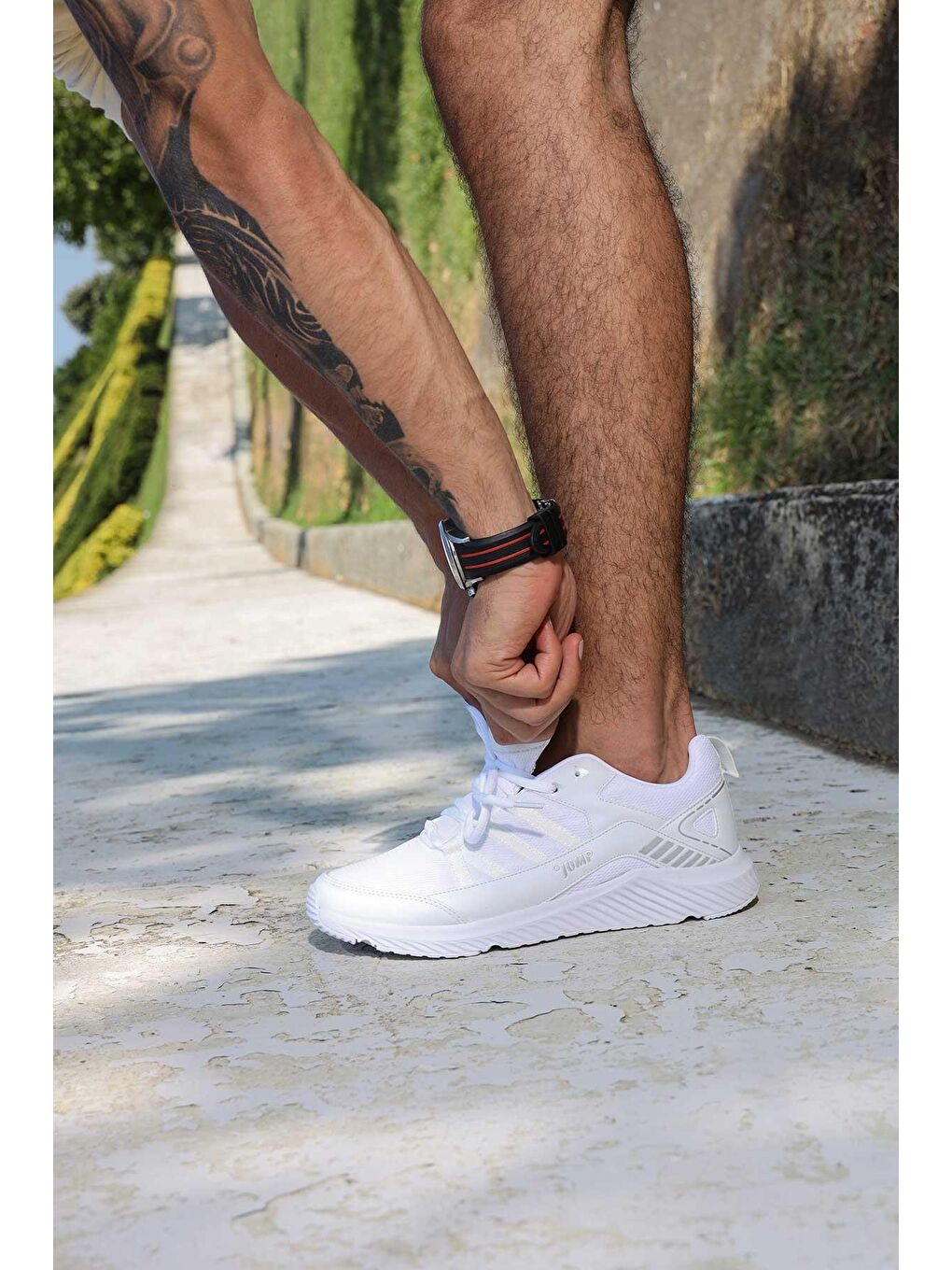 24865 Beyaz - Gümüş Rengi Erkek Sneaker Günlük Spor Ayakkabı-2