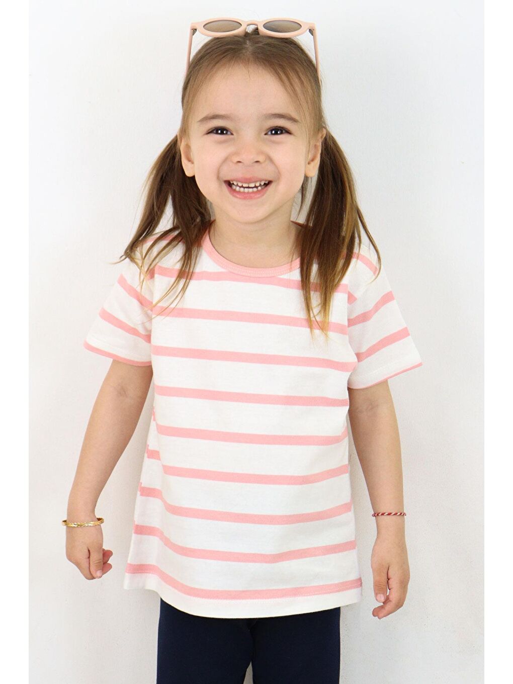 Kız Bebek Tişört Patlı Çizgili Ekru (1-1.5 Yaş)