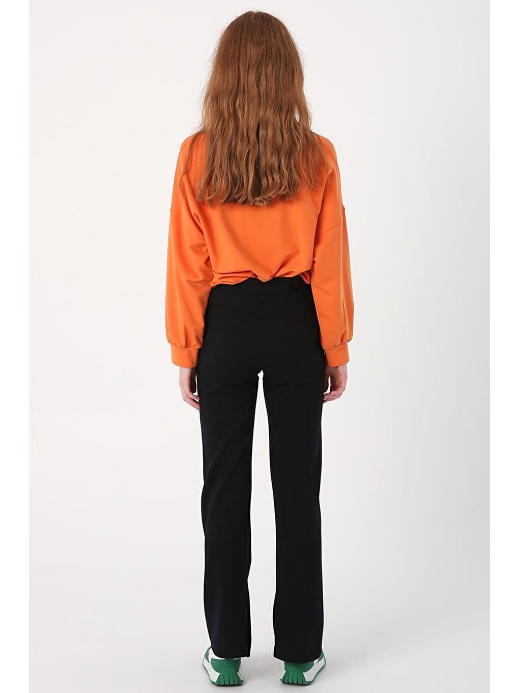 Lacivert-Paçası Yırtmaçlı Pantolon-3