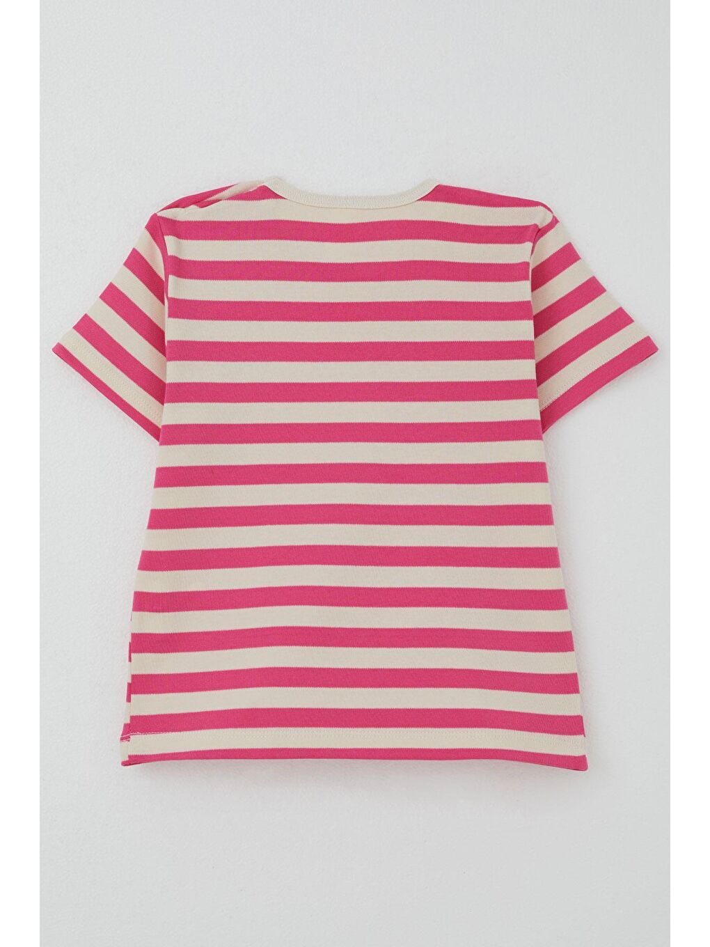 Kız Çocuk Tişört Patlı Çizgili Pembe (1-4 Yaş)-4