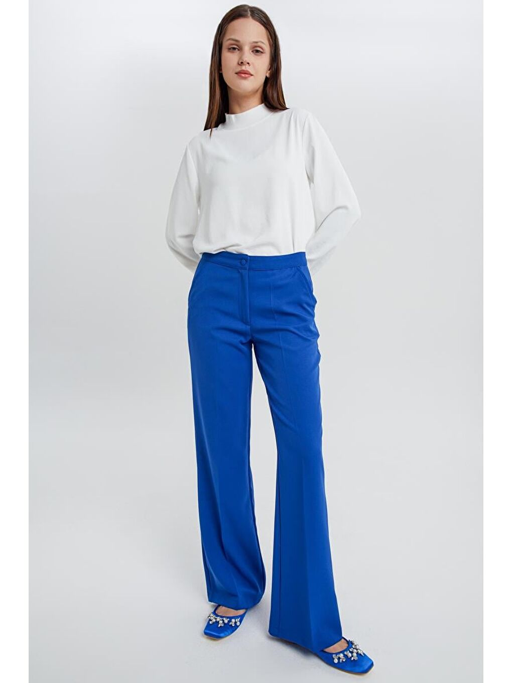 Mavi Saks-Cepli Bol Paça Pantolon-1