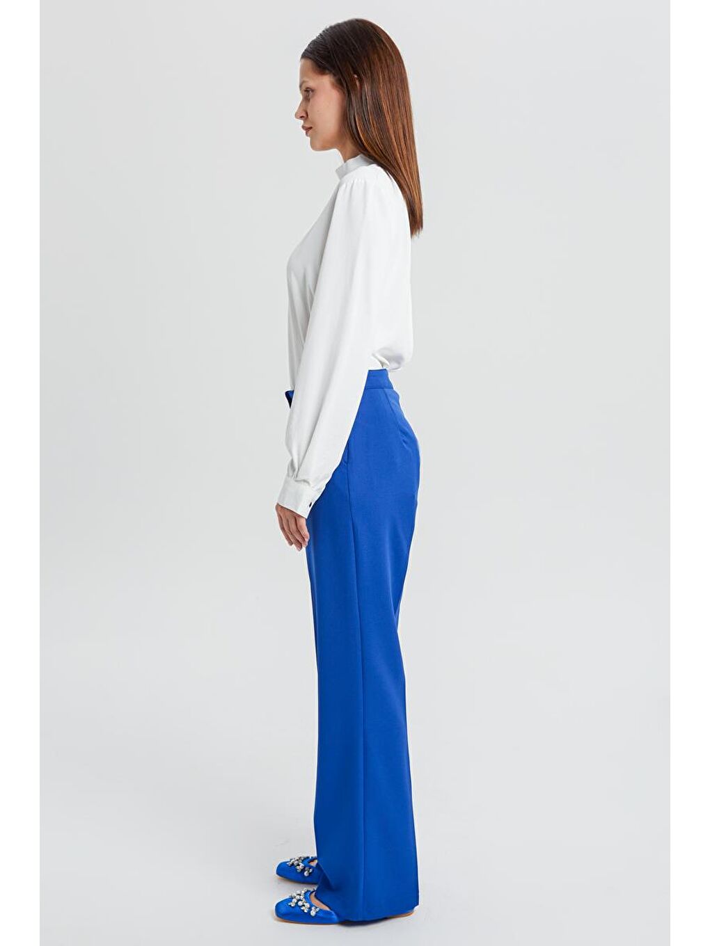 Mavi Saks-Cepli Bol Paça Pantolon-2