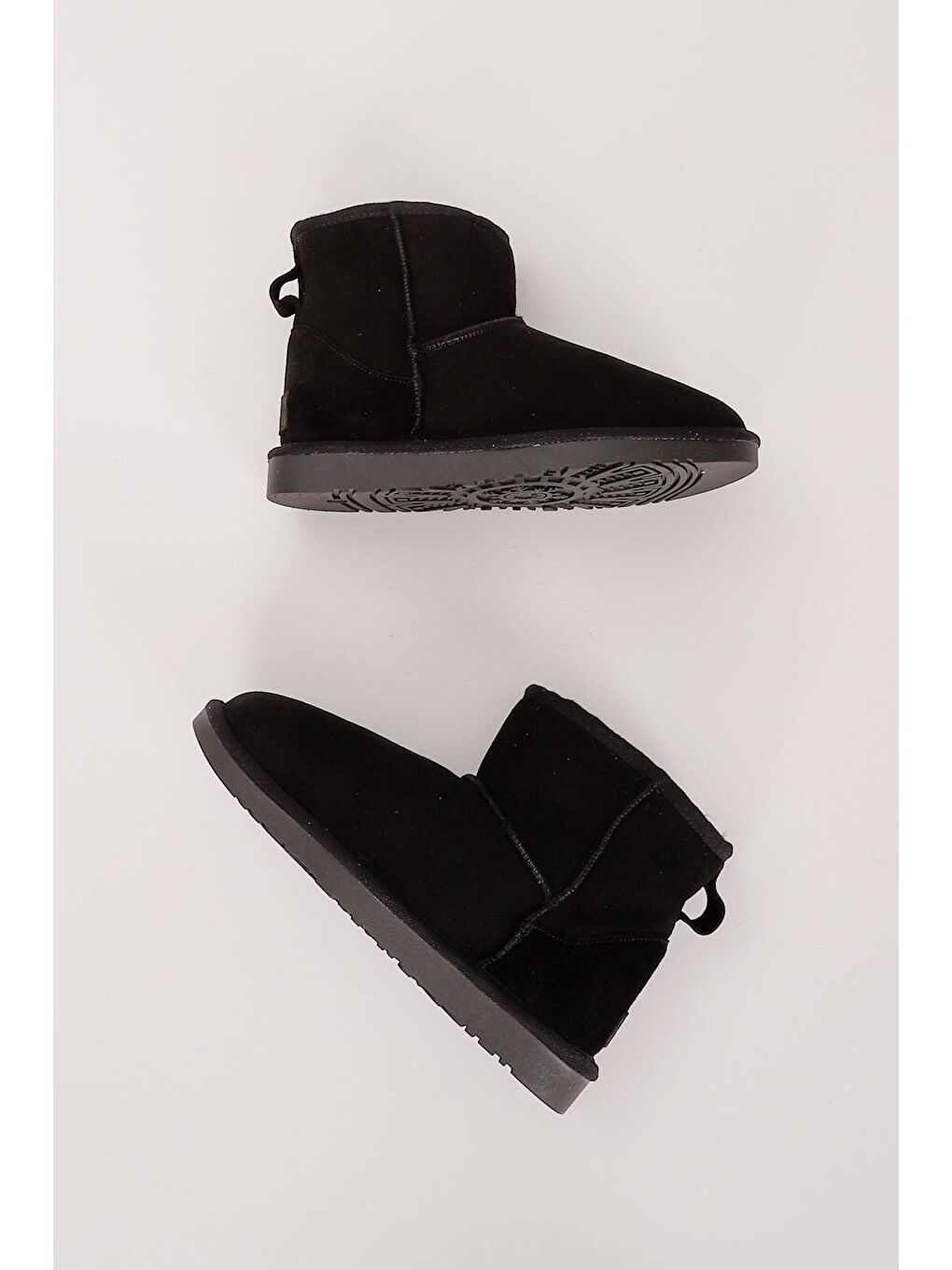 Siyah SİYAH Hakiki Post Kısa Kadın Kürklü Bot 34045