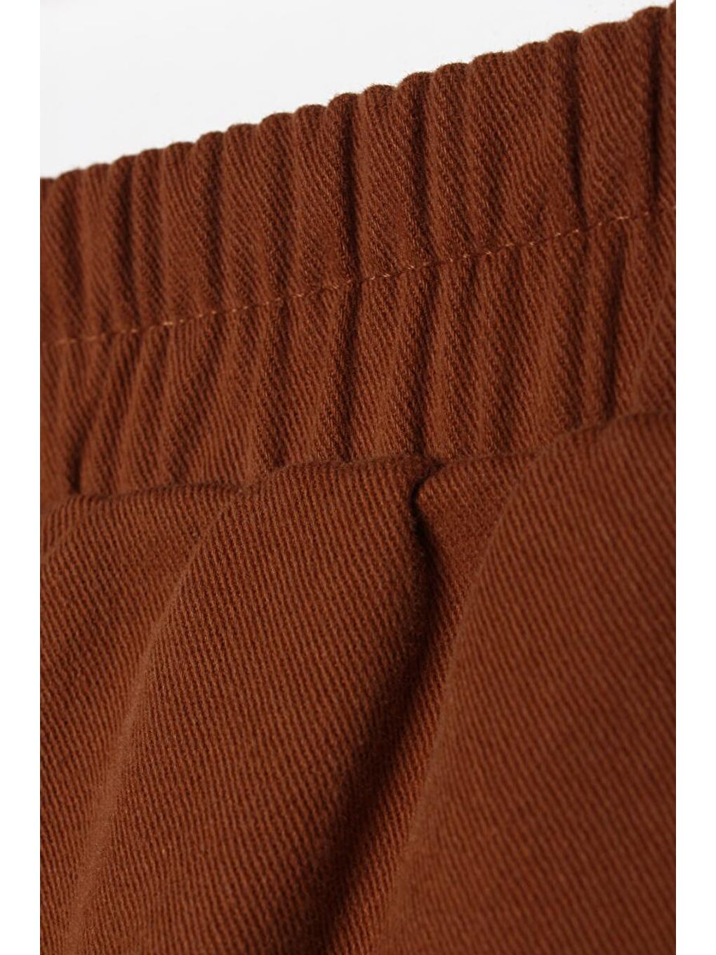 Kahverengi Açık Kahve-Garni Dikişli Geniş Paça Pantolon-5