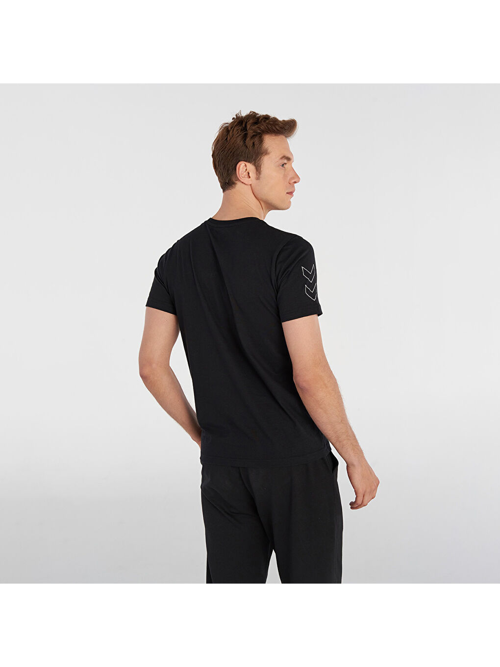 Elemental Chevron Pamuk Erkek Siyah Yuvarlak Yaka Tişört-1