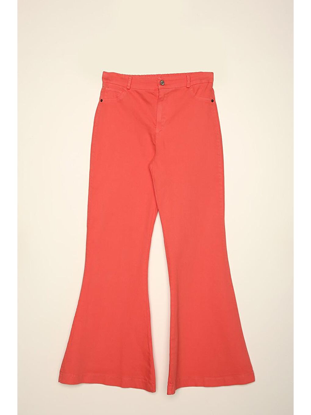 Pembe-İspanyol Paça Pantolon-5