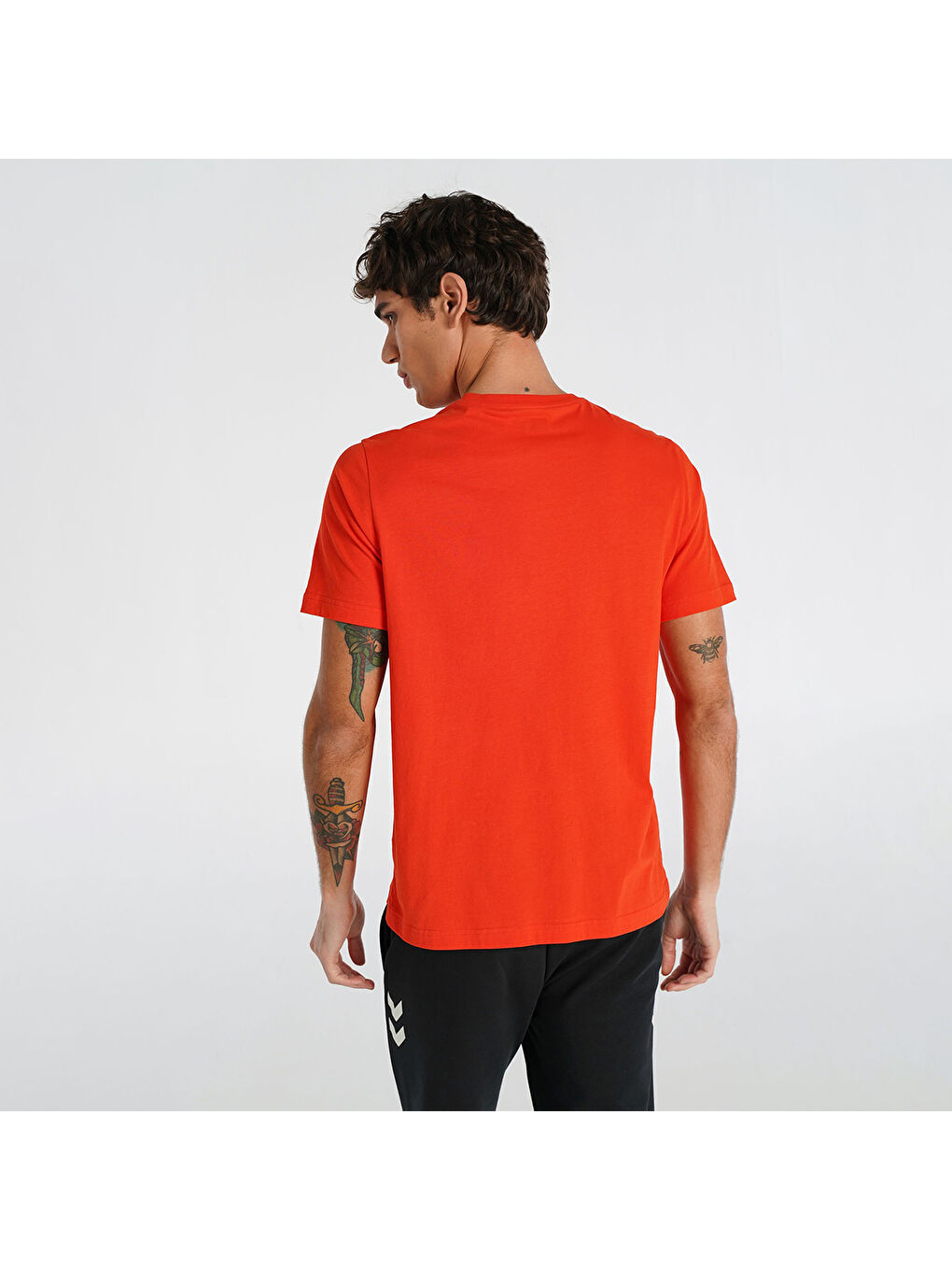 Elemental Logo Pamuk Erkek Turuncu Yuvarlak Yaka Tişört-1