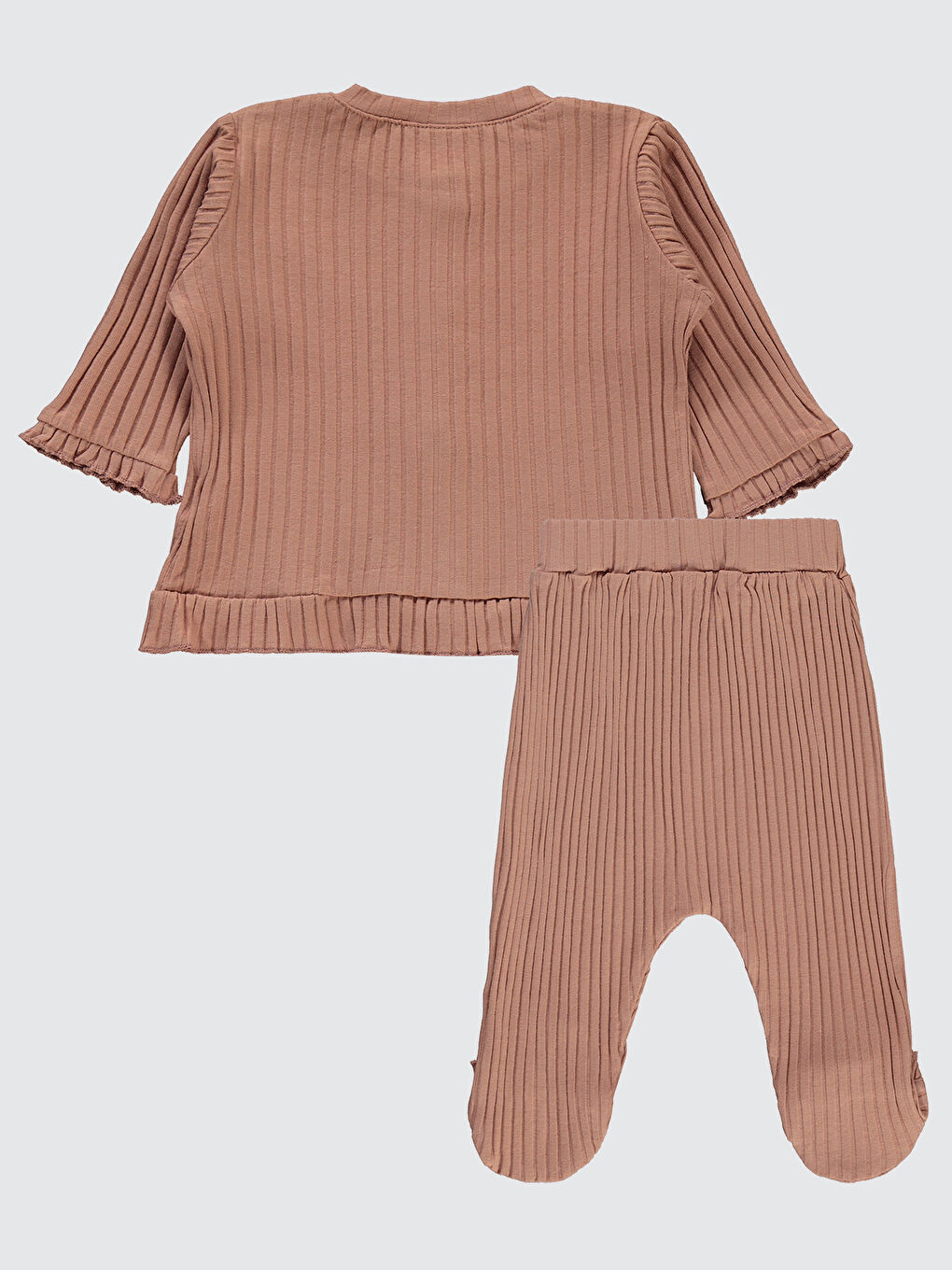 Pembe Baby Kız Bebek Pijama Takımı 3-6 Ay Koyu Somon-1