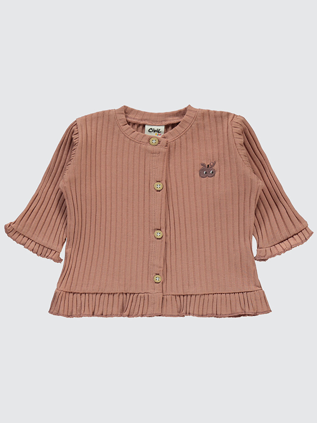 Pembe Baby Kız Bebek Pijama Takımı 3-6 Ay Koyu Somon-2