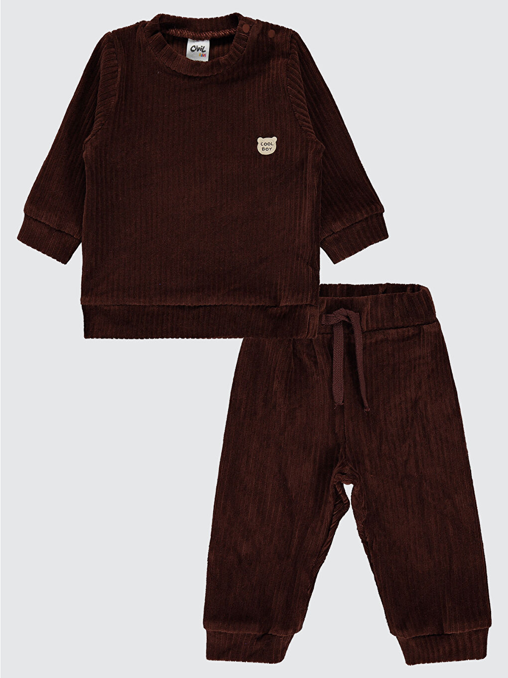 Pembe Baby Kız Bebek Pijama Takımı 3-6 Ay Koyu Somon-3