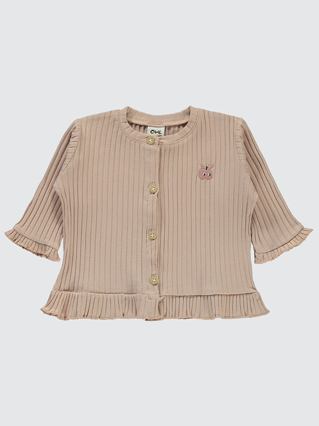 Pembe Baby Kız Bebek Pijama Takımı 3-6 Ay Koyu Pudra-2