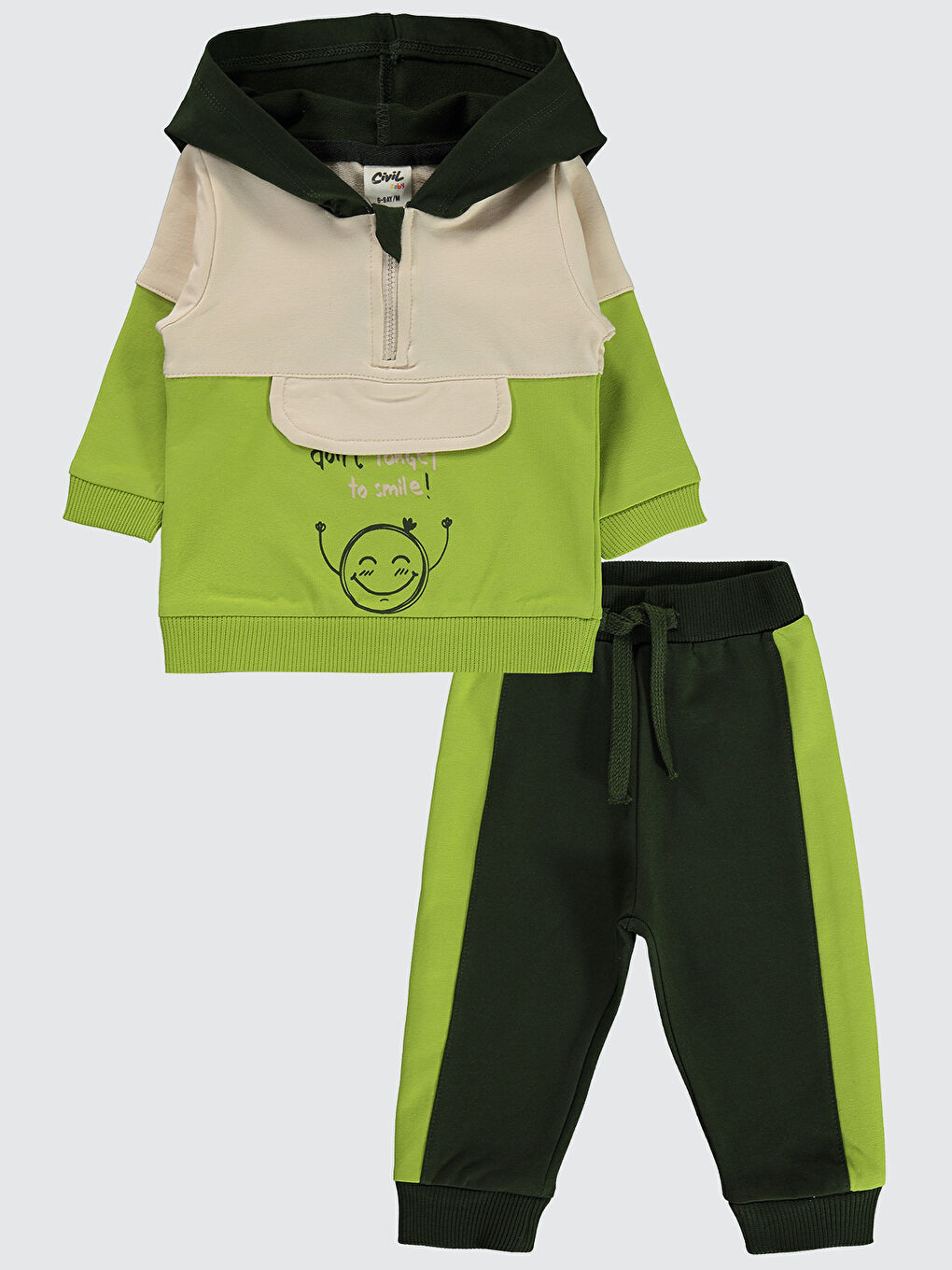 Baby Erkek Bebek Eşofman Takımı 6-18 Ay Koyu Haki