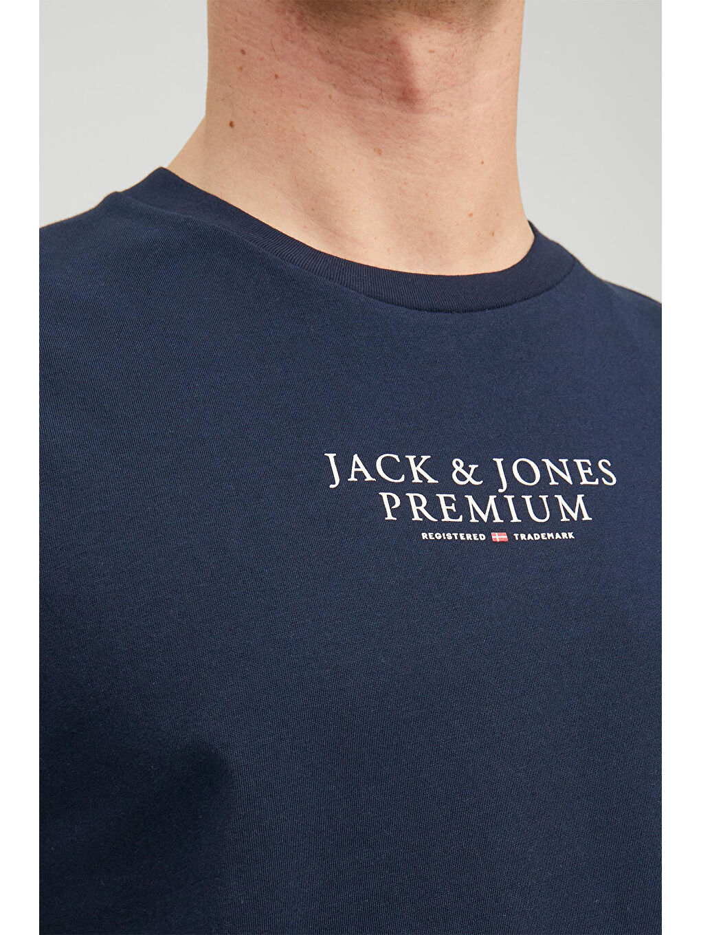 Lacivert % 100 Pamuk Regular Fit Bisiklet Yaka Erkek Tişört 12217167-5