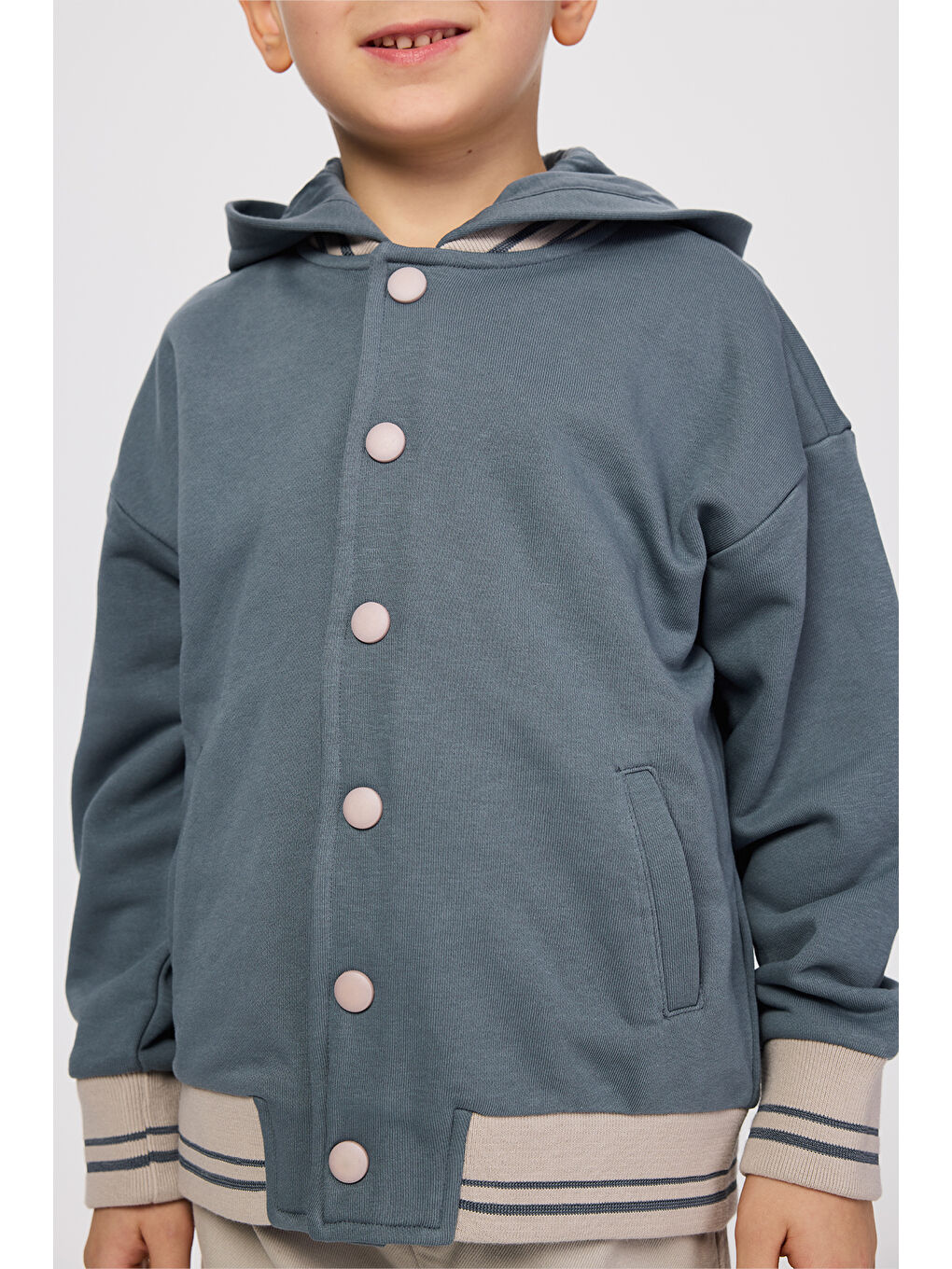 Erkek Çocuk Kapüşonlu Petrol Sweatshirt-4