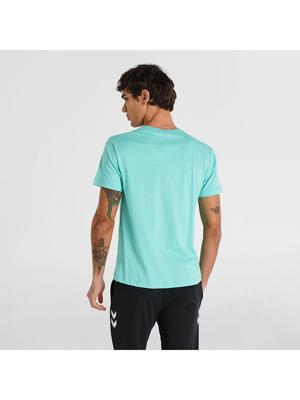 Member Erkek Mavi Yuvarlak Yaka Spor Tişört-1