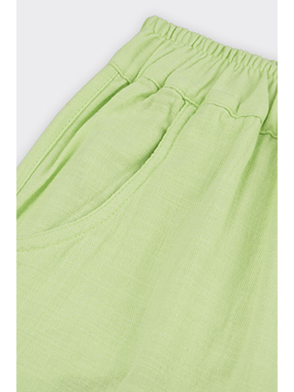 Yeşil Kız Çocuk Beli Lastikli Pantolon-2