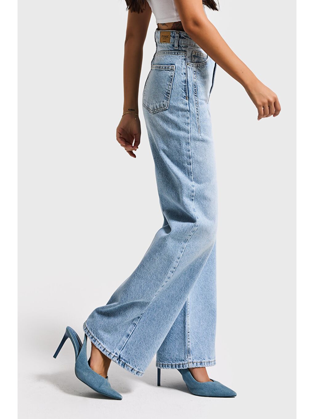 Mavi Kadın Jean Rengi Olea 4S5-3 %100 Pamuk Straight Wide Leg Fit Denim Jean-4