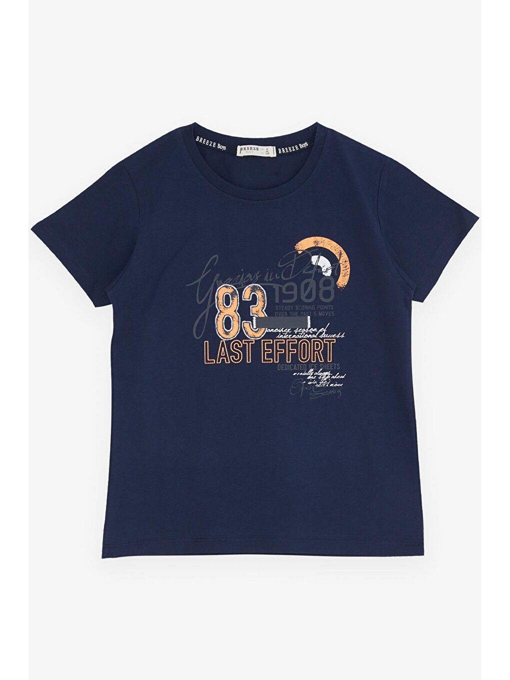 Erkek Çocuk Şortlu Takım Yazı Baskılı Cepli Bağcık Aksesuarlı Lacivert (8-14 Yaş)-2