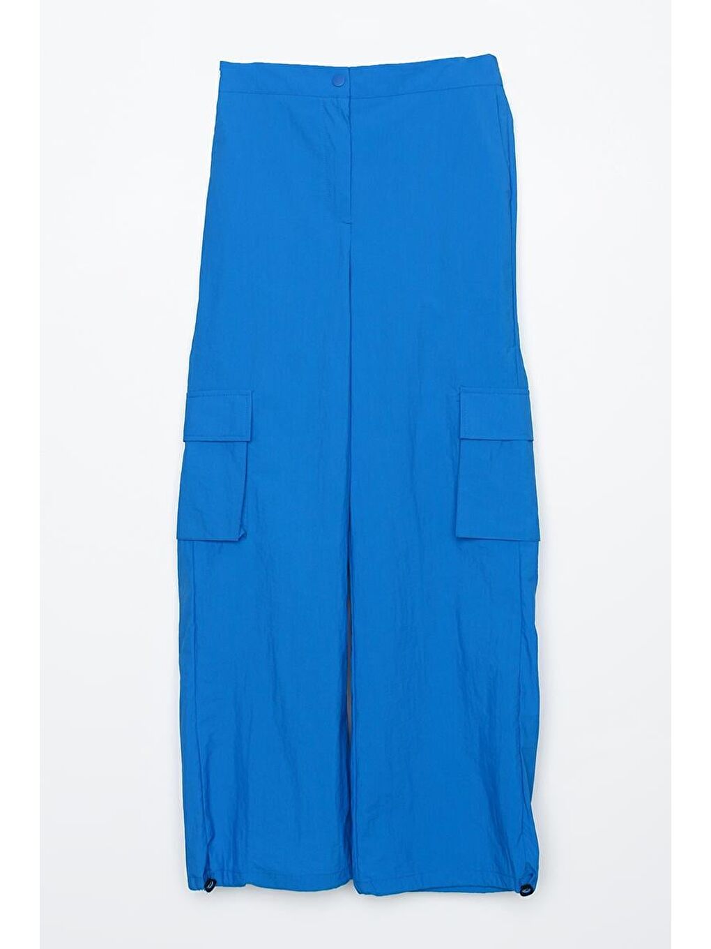 ALLDAY Mavi Saks-Kargo Cepli Paçası Büzgülü Paraşüt Pantolon - 6