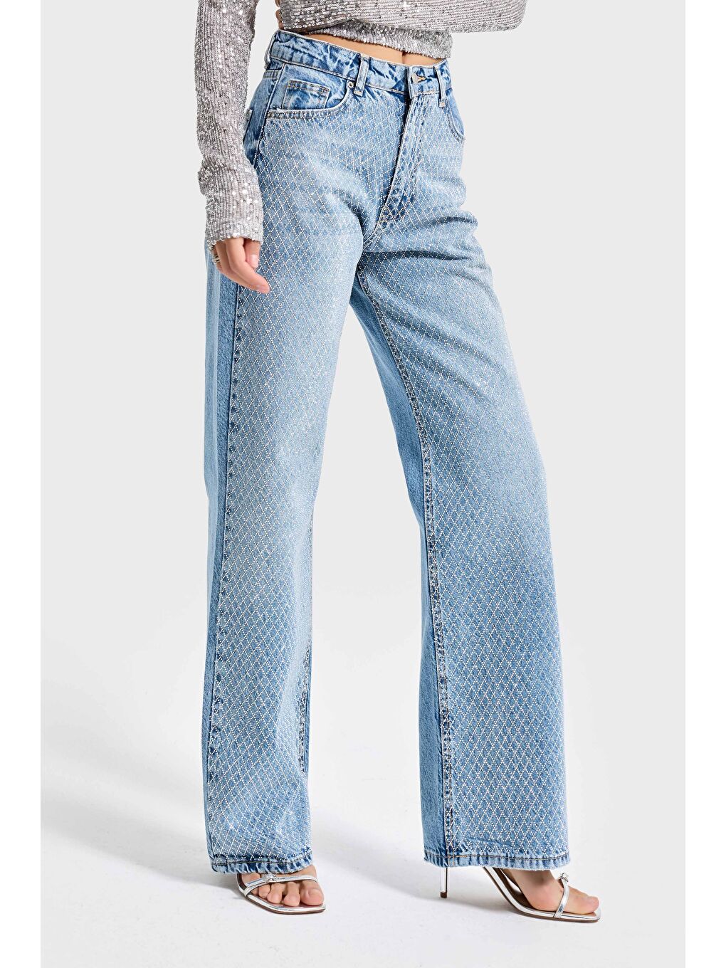 Mavi Kadın Jean Rengi Doris T34S527 Parlak Taşlı Tasarım Straight Fit Denim-2