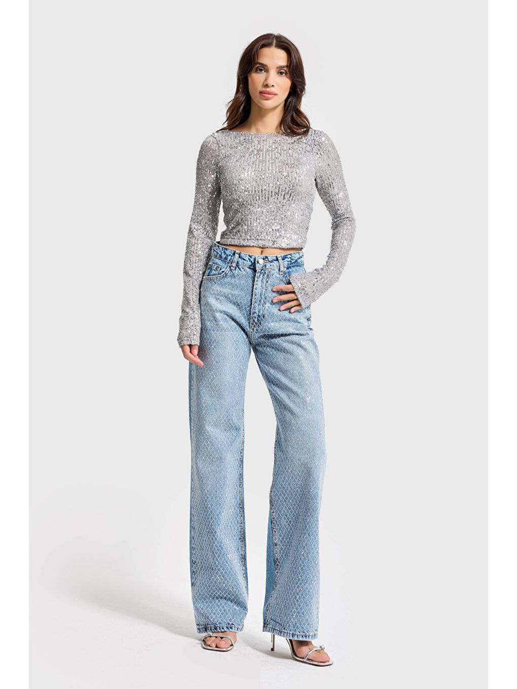 Mavi Kadın Jean Rengi Doris T34S527 Parlak Taşlı Tasarım Straight Fit Denim-4