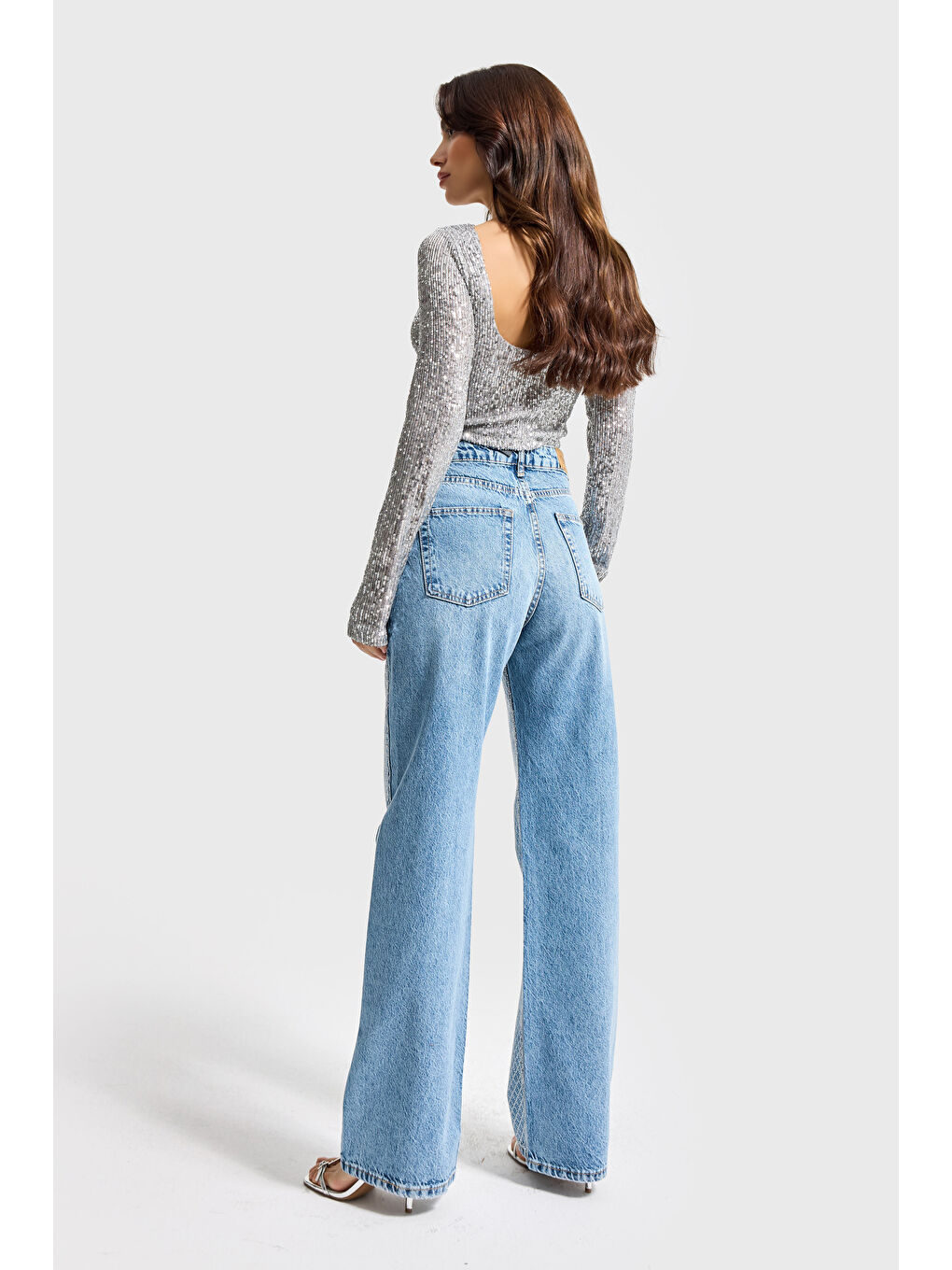 Mavi Kadın Jean Rengi Doris T34S527 Parlak Taşlı Tasarım Straight Fit Denim-5