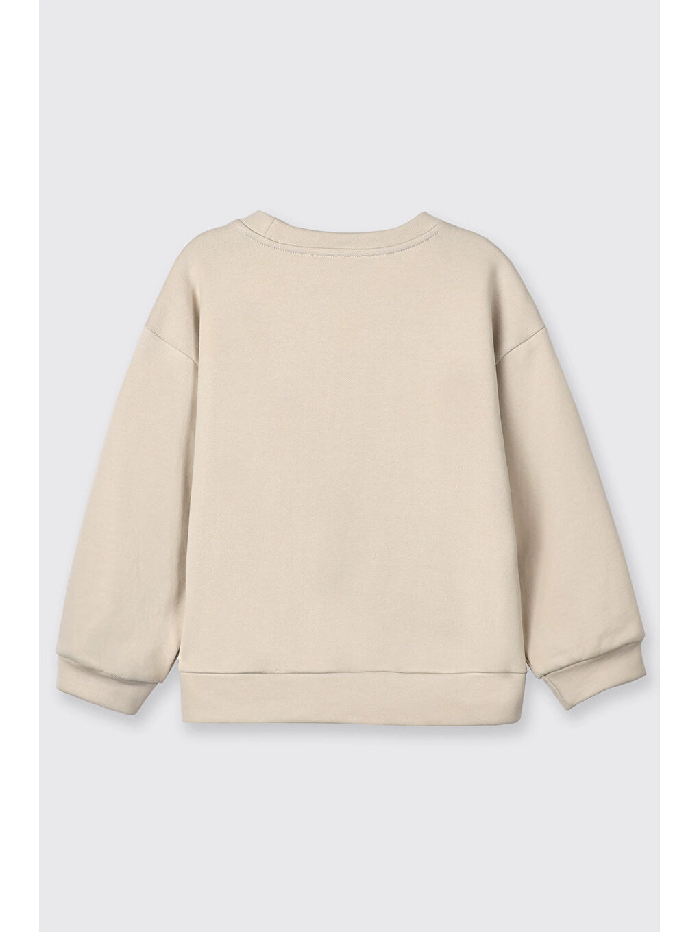 Bej Kız Çocuk Çiçek Motifli Sweatshirt-4