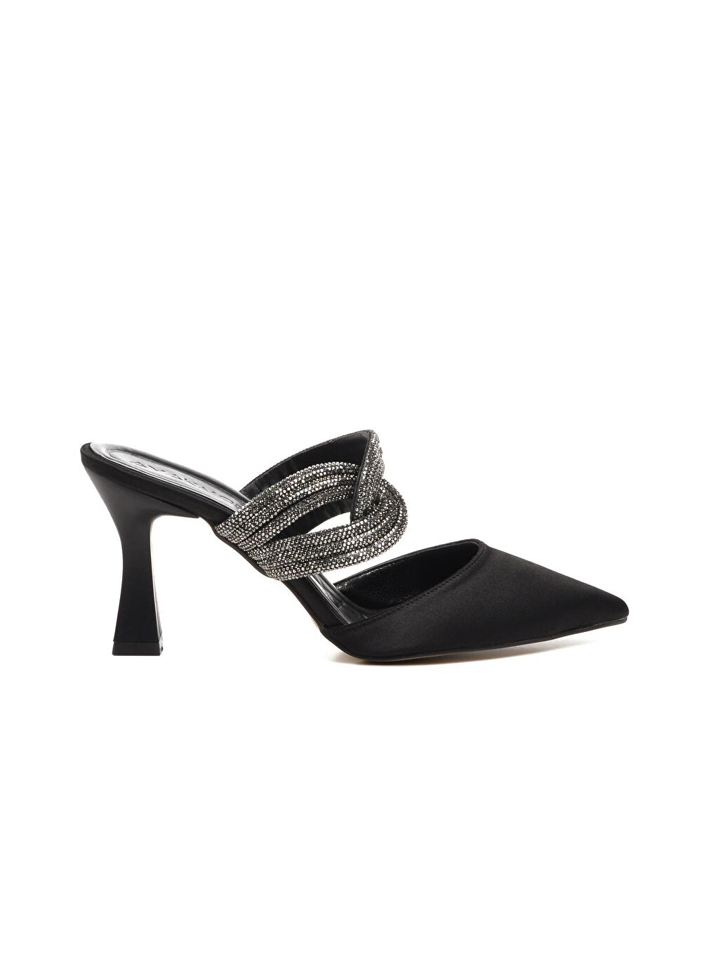 2730 Siyah Saten Kadın Abiye Ayakkabı