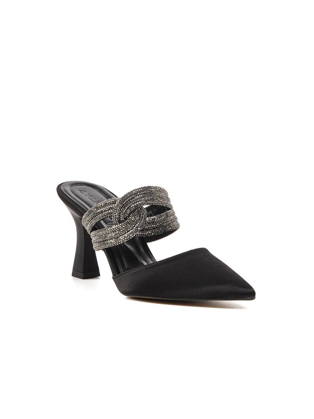 2730 Siyah Saten Kadın Abiye Ayakkabı-2