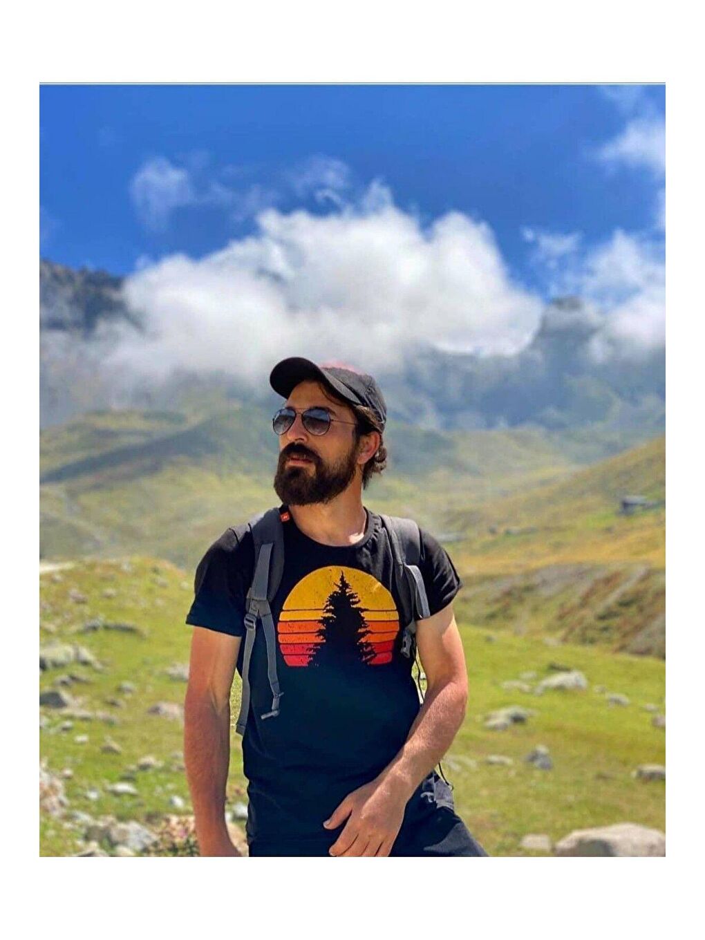 GENIUS STORE Siyah-Sarı Store Unisex Baskılı Tişört Outdoor Sport T-shirt GÜNEŞ ÇAM SİYAH - 2