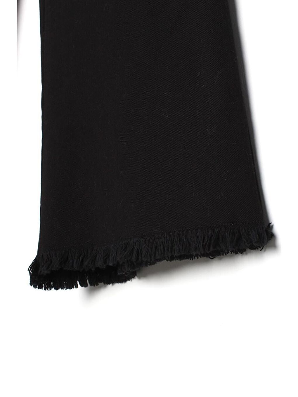 Siyah-Pamuklu Paçası Püsküllü Pantolon-5