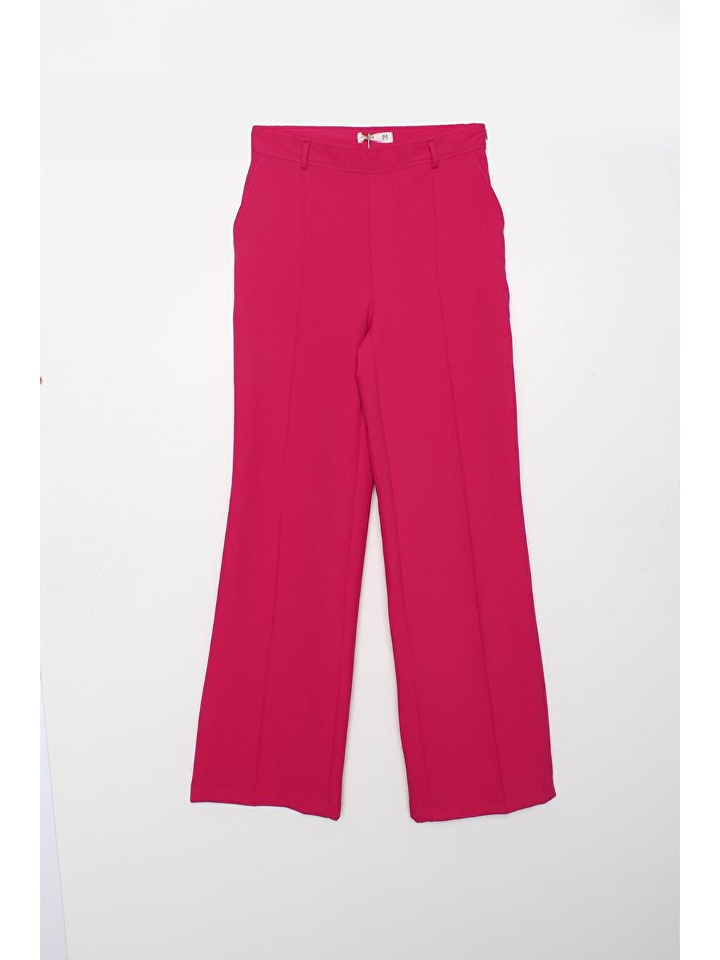 Fuşya-Nervürlü Palazzo Pantolon-5