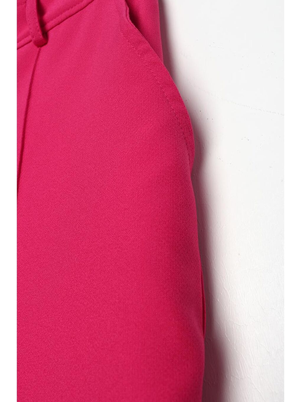 Fuşya-Nervürlü Palazzo Pantolon-6