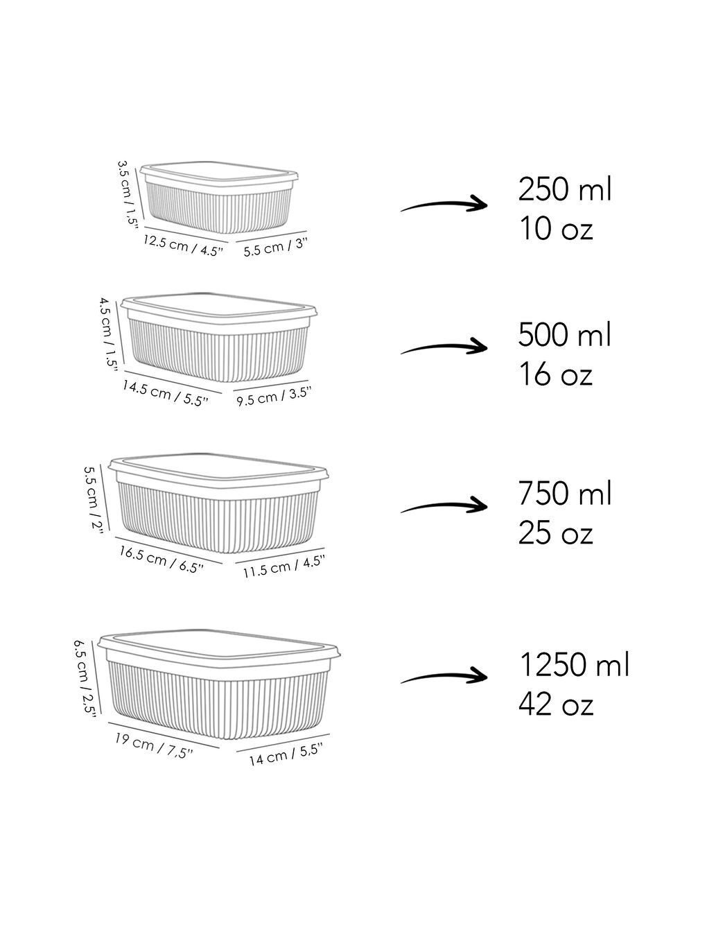 Pembe 20'li Çizgili Dikdörtgen Gıda Saklama Kabı Seti-7
