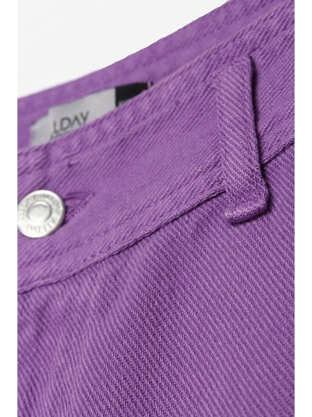 Mor-%100 Pamuk Yüksek Bel Bol Paça Pantolon-4