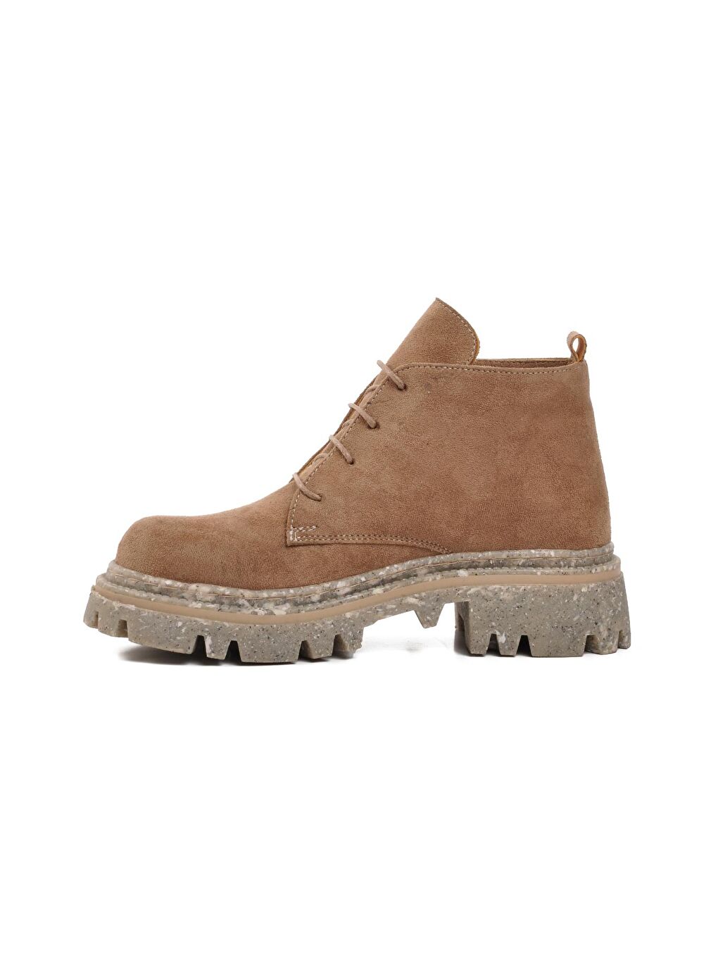 Bej 561188 Vizon Süet İçi Polarlı Kadın Bot-1