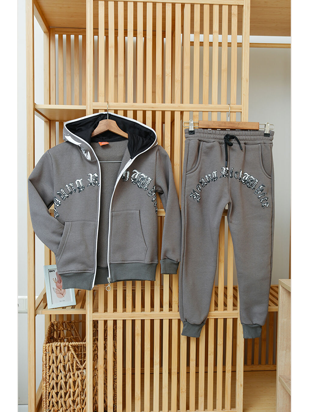 Haki Erkek Çocuk Fermuarlı Kalın Eşofman Takımı