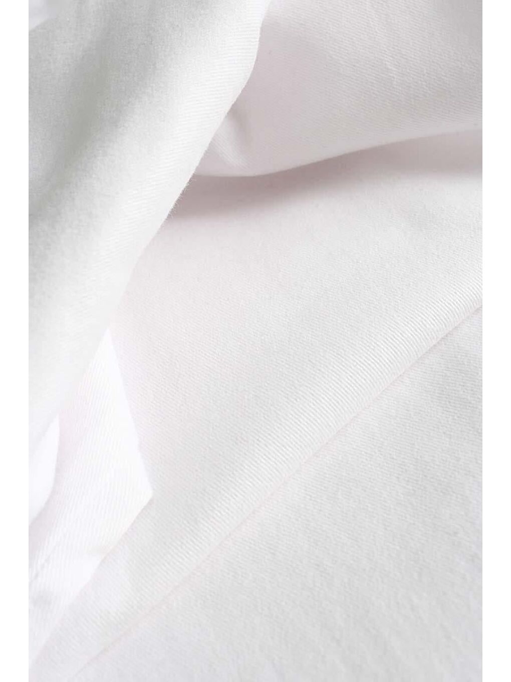 Beyaz Pamuklu Yüksek Bel Bol Paça Elastanlı Pantolon-6