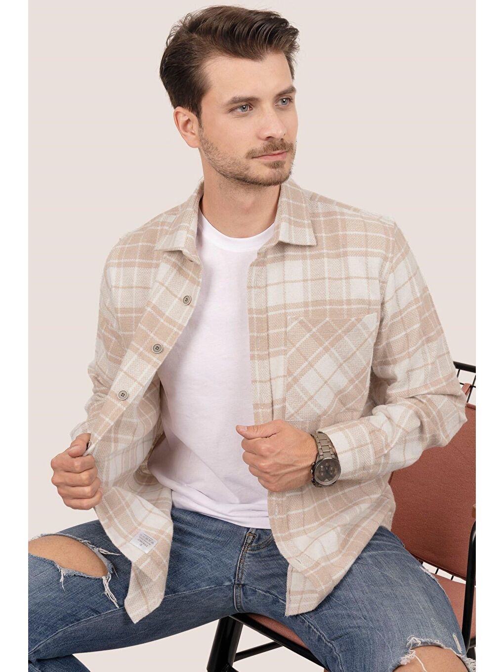 Kum Beji  Oduncu Erkek Gömlek-1