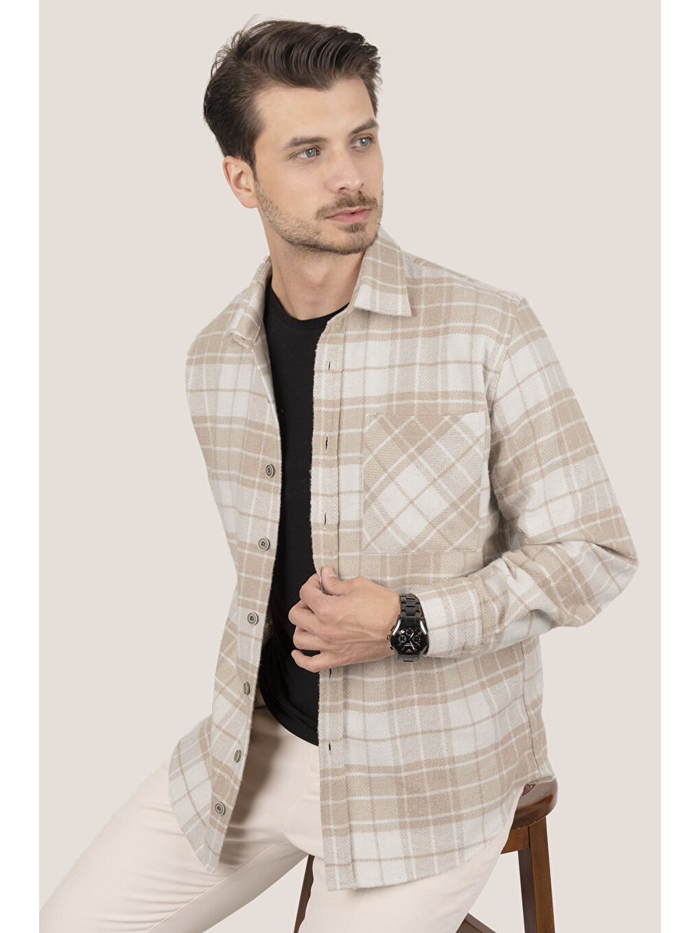 Kum Beji  Oduncu Erkek Gömlek-5