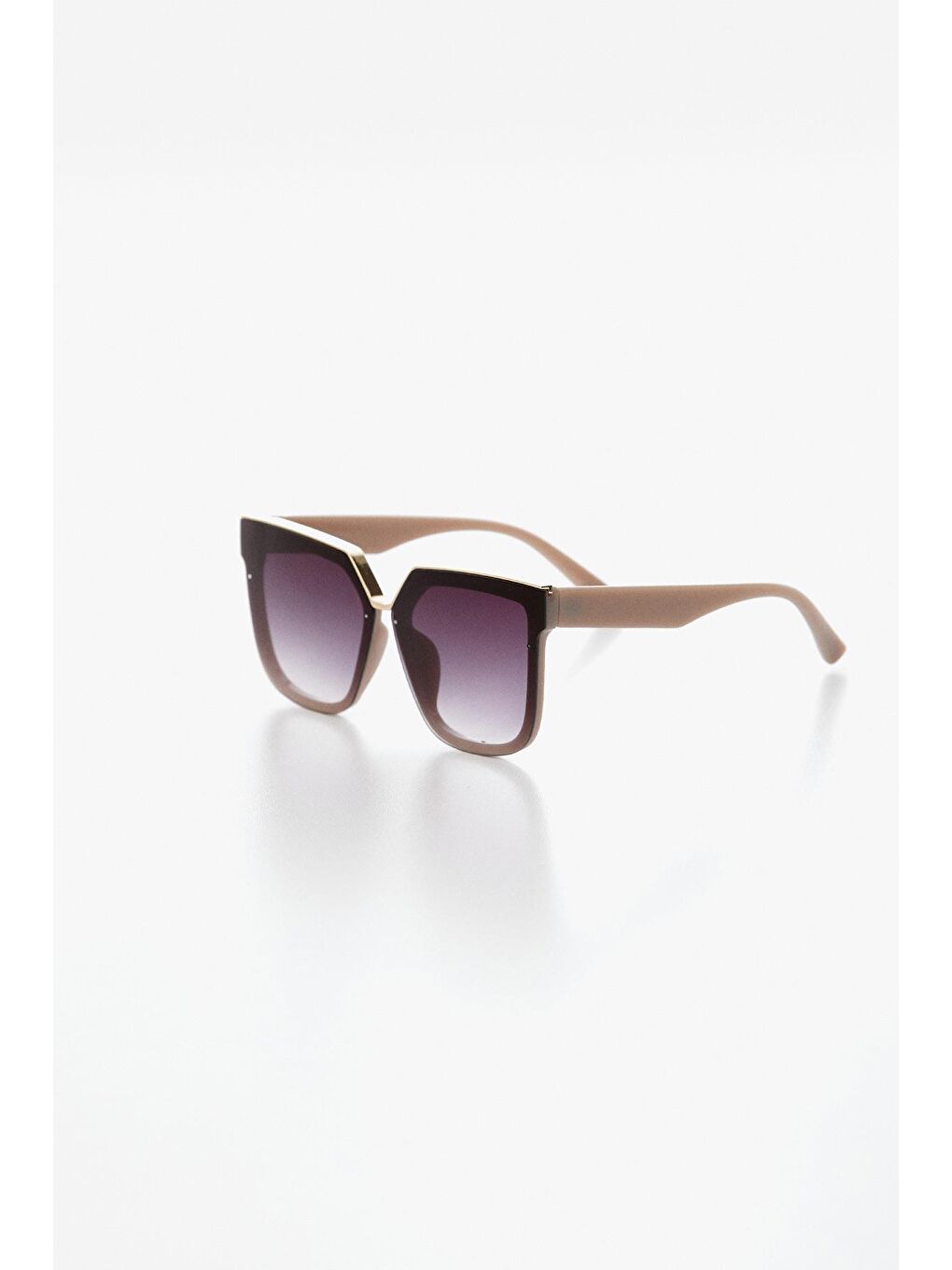 Bej Kare Kemik Güneş Gözlüğü-3