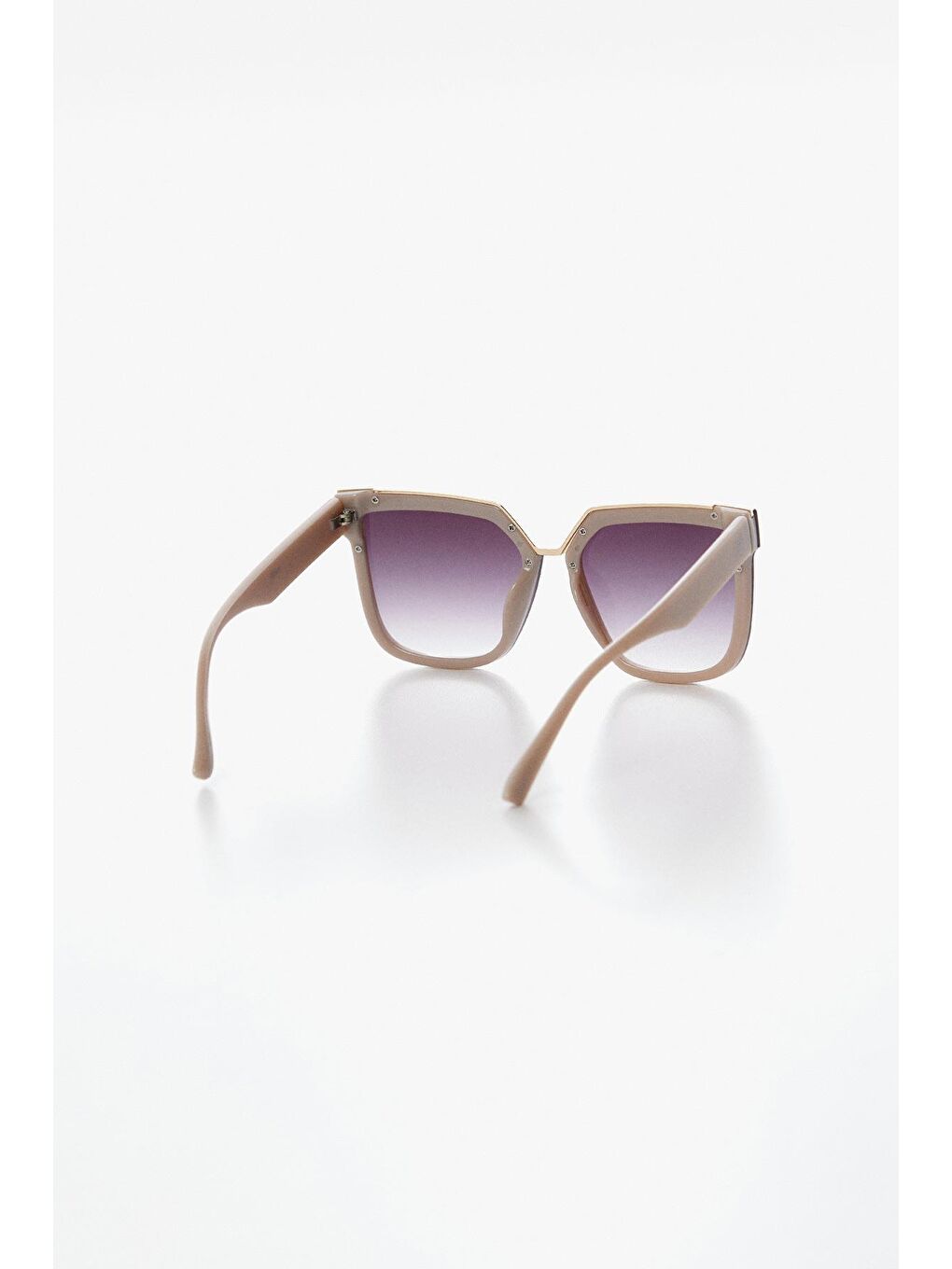 Bej Kare Kemik Güneş Gözlüğü-4
