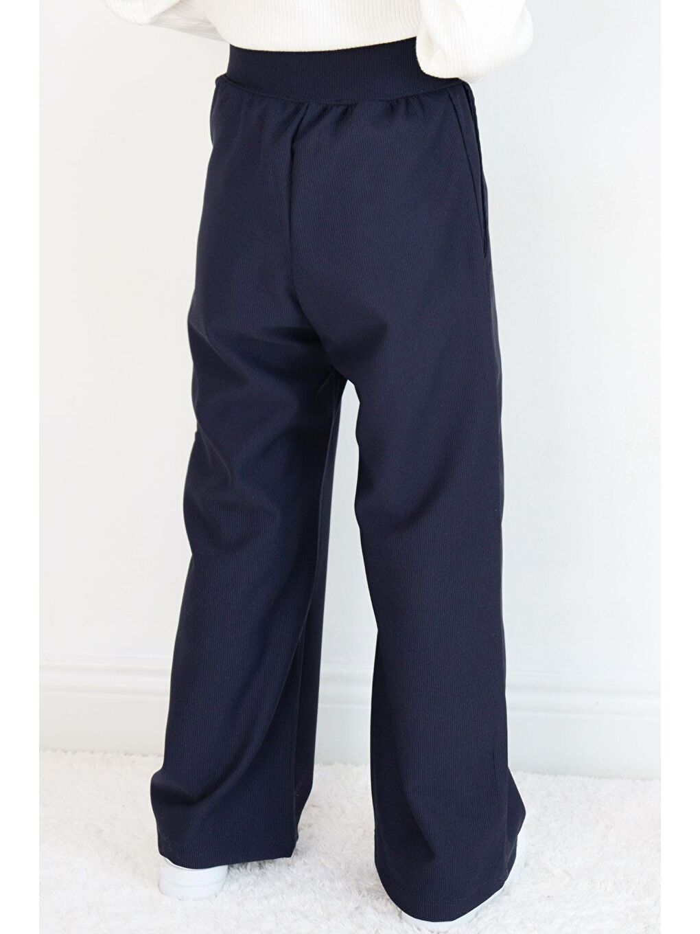 Kız Çocuk Pantolon Düğmeli Fermuarlı Lacivert (6-7 Yaş)-5