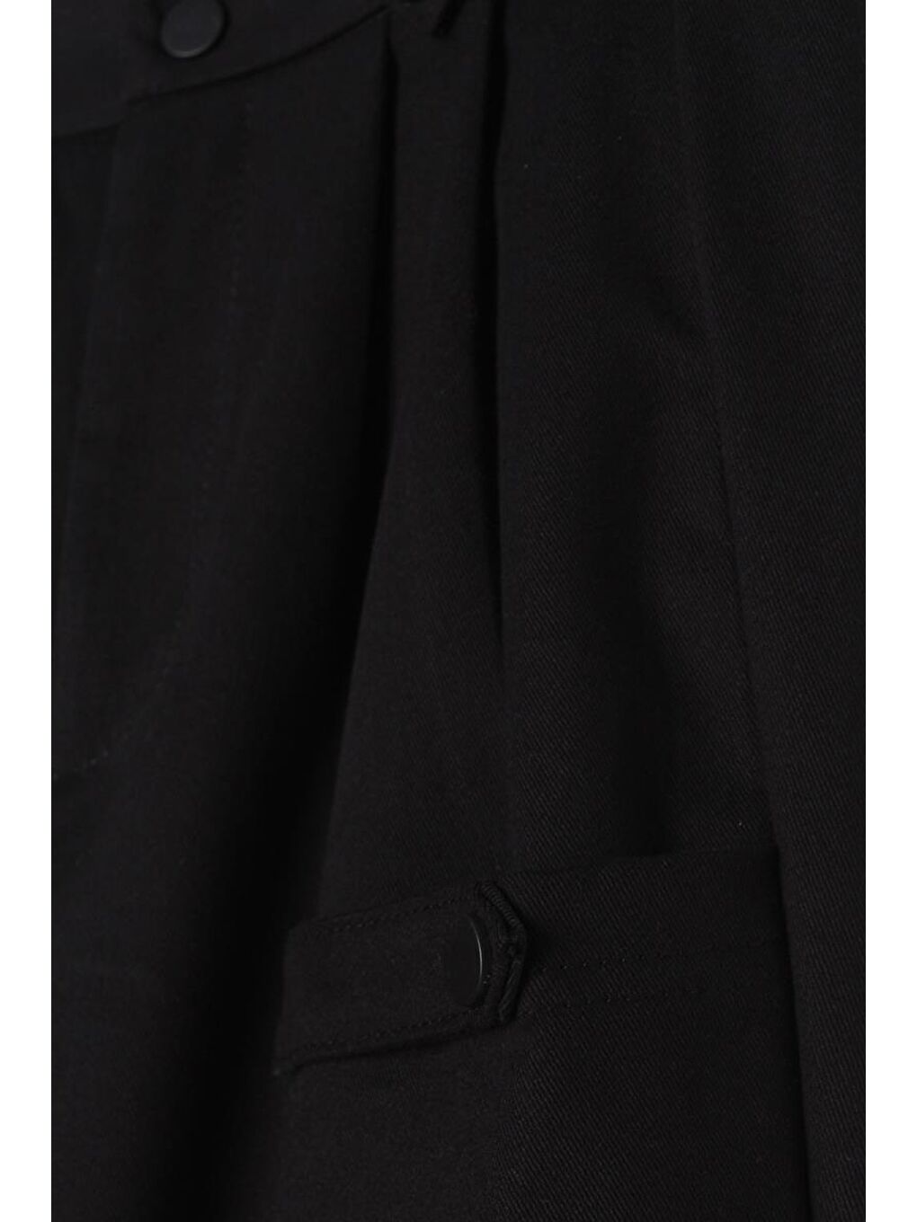 Siyah-Pamuklu Apolet Detaylı Çıtçıtlı Kargo Pantolon-2