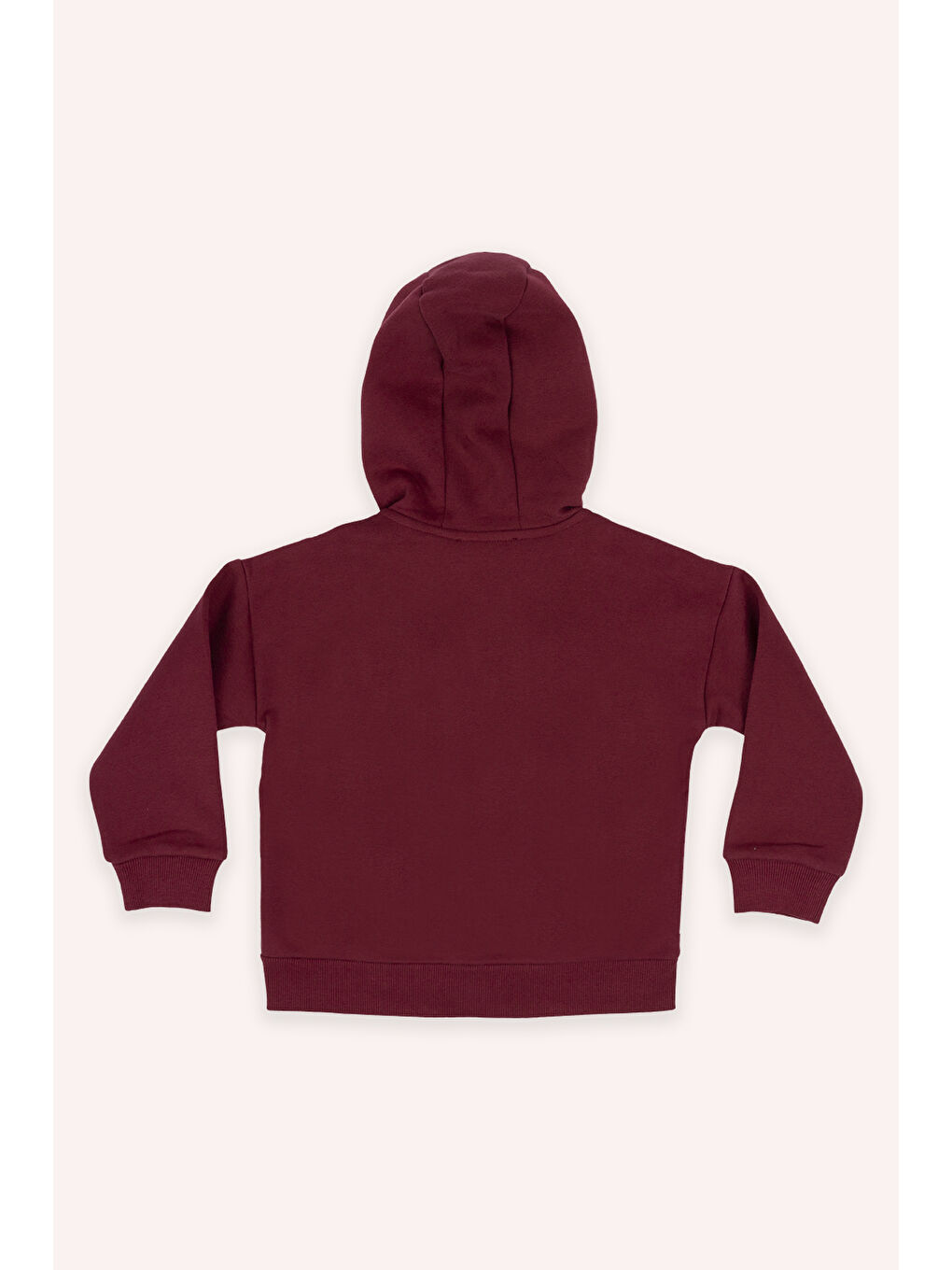Kız Çocuk Kalp Detaylı Kapüşonlu Bordo Sweatshirt-2