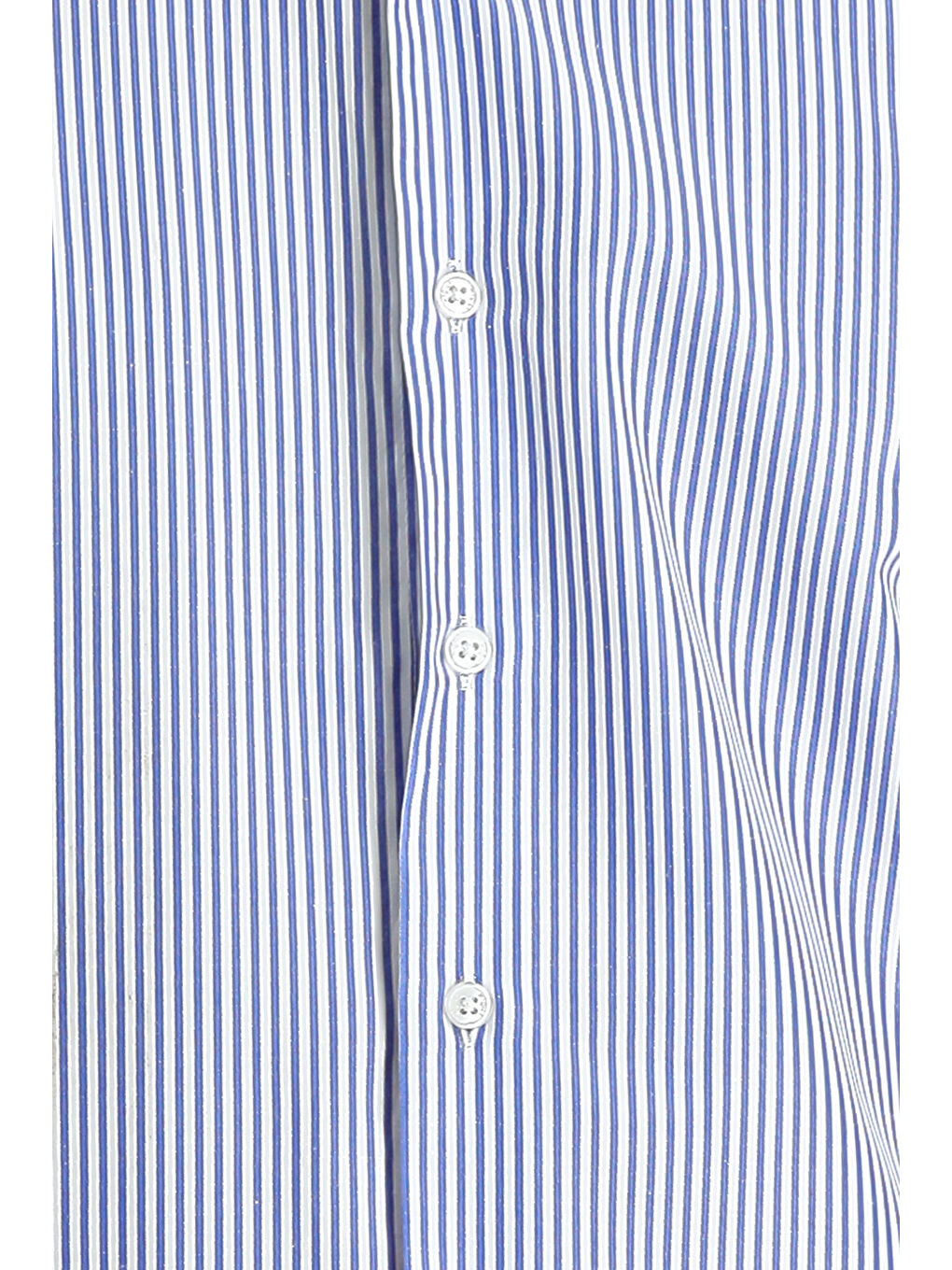 Mavi Uzun Kol Slim Fit Dar Kesim Çizgili Pamuklu Gömlek-4