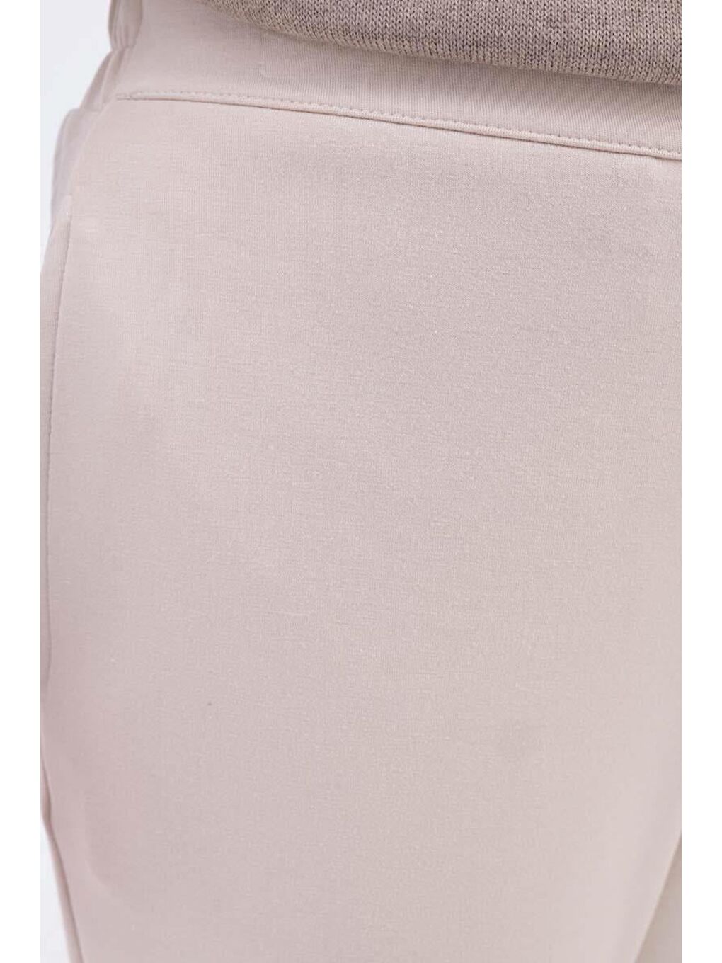 Açık Bej-Paçası Fermuarlı Pantolon-4