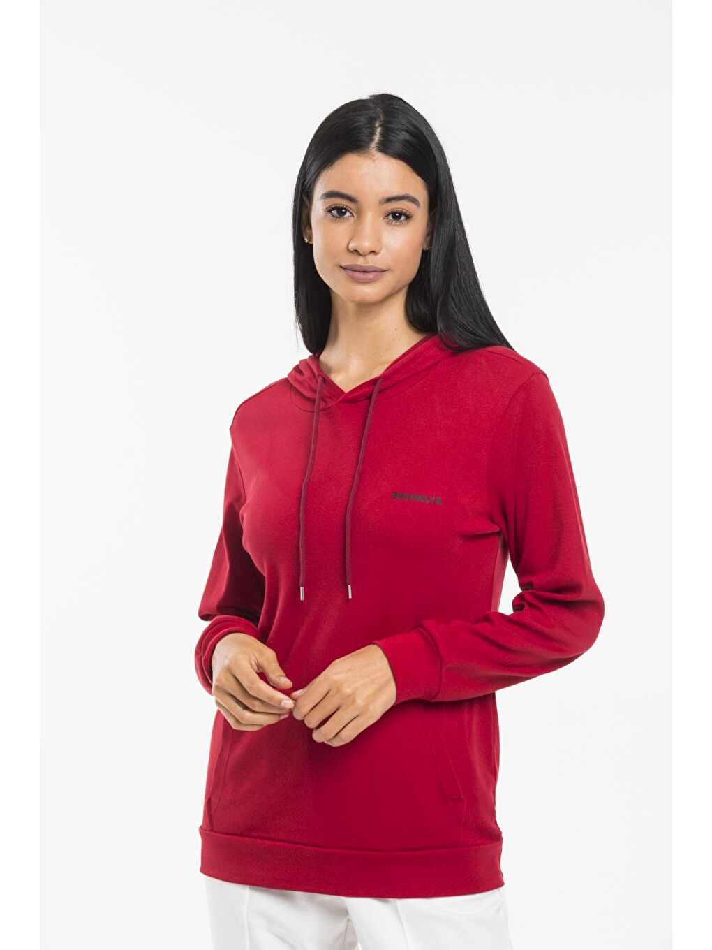 Süperlife Bordo Kadın Kapüşonlu Regular Fit Baskılı Sweatshirt SPR21K61 - 2