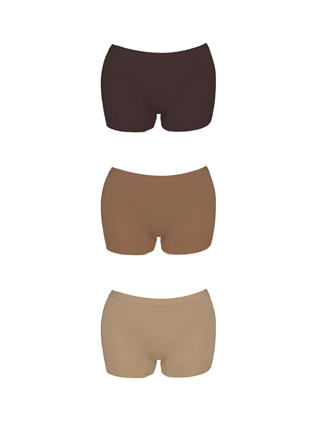 Karışık Basic Lazer Kesim Dikişsiz Kadın Boxer Külot 3'Lü Paket - 2